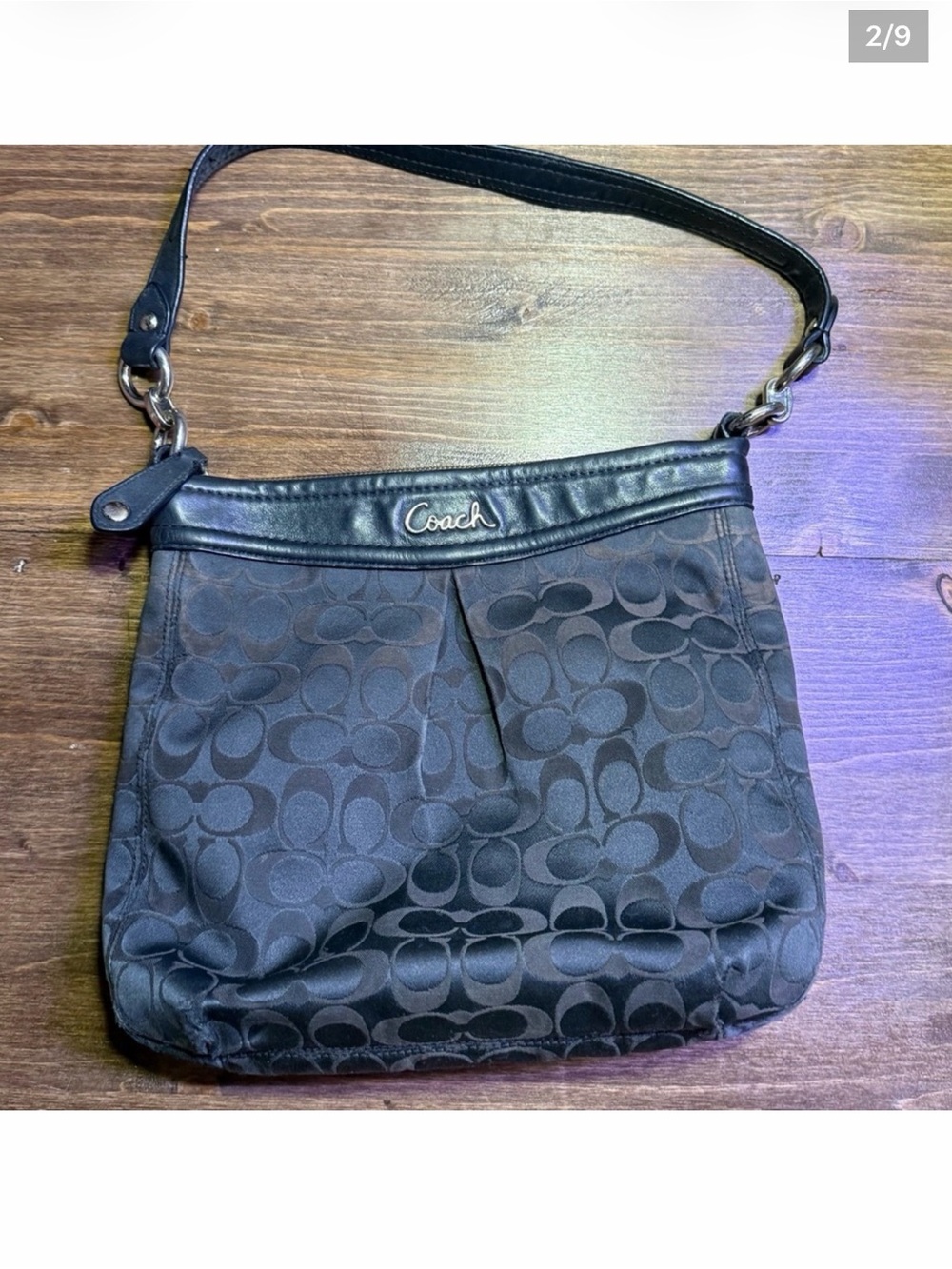 Coach Black Signature Jacquard Shoulder Bag – Classic & Versatile